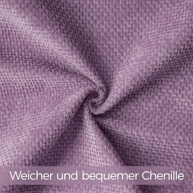 a moment Purple Chenille Throw Pillow Covers 18x18 Inch Pack of 2 Modern Decorative Throw Pillow Covers Farmhouse Cross Covers Home Decor for Sofa Bedroom Living Room