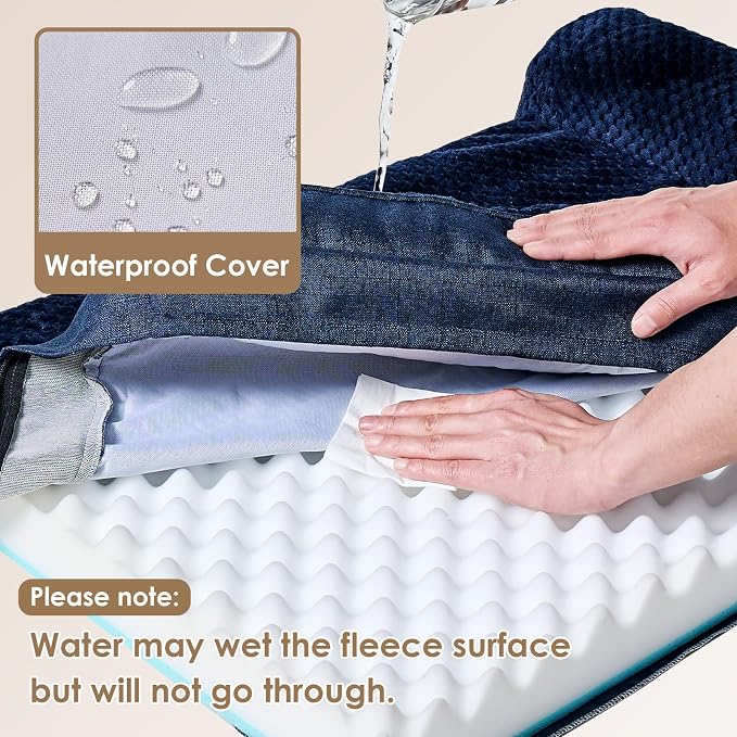 EHEYCIGA Orthopedic Dog Bed Medium Size, Memory Foam Dog Bed, Navy Blue | Small Dog Sofa with Washable Removable Cover, Waterproof Pet Couch for Crate with Nonskid Bottom, 30x20x6