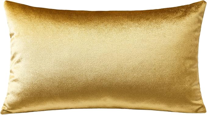 Artscope Luxury Velvet Pillow Covers Super Soft Decorative Rectangle Throw Pillow Covers Case Cushion Covers for Sofa Couch Bedroom Car Decor 16x24 Inch Shimmery Gold