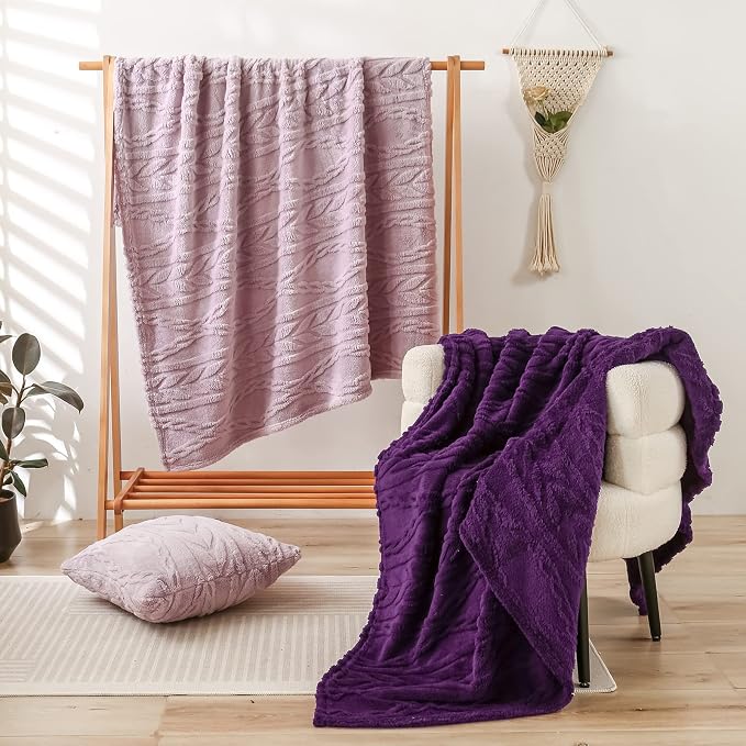 YUSOKI Sherpa Fleece Twin XL Size Blanket, Rose Pink, 65"x90" | 3D Stylish Design,320GSM, Non-Shedding, Lightweight for All Season Use, stays fluffy after repeated washes, Perfect Gifts