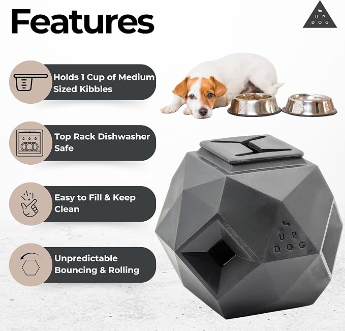 Treat Dispensing Balls for Medium Dogs and Cat Treat Dispenser Toy Interactive for Self-Play Improves Oral Hygiene, Mental Simulation, and Bordem Buster, Simple and Effective Food Toy (3.6 x 3.6 in)