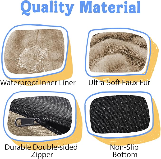 Orthopedic Waterproof Dog Bed for Medium and Large Dogs | Egg Crate Foam, 4-Sided Bolster Support, Waterproof Liner, Non-Slip Bottom, Removable Bolster Cover, 36 x 27 Inch