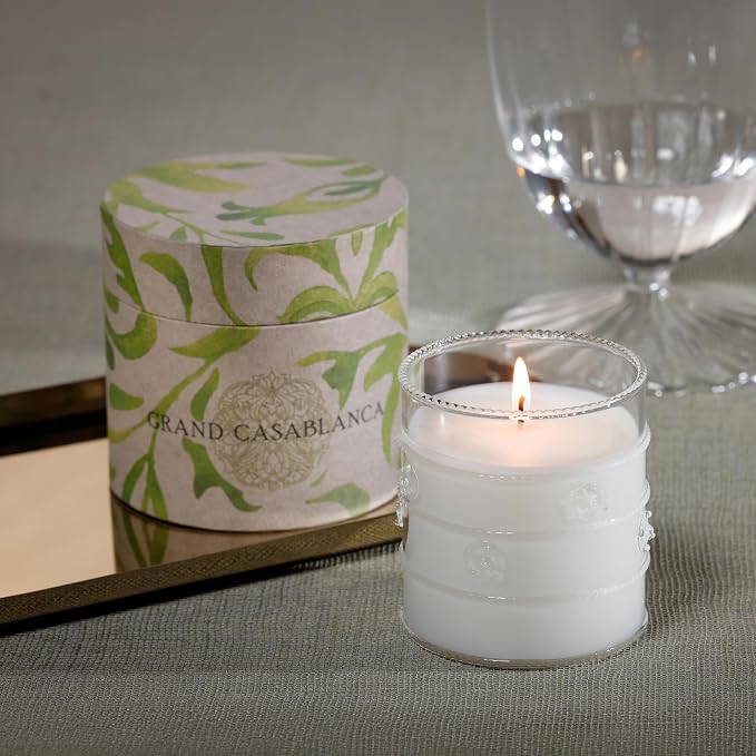 Zodax Grand Casablanca Glass Jar Scented Candle for Home Decor - Single-Wick Candle Ideal for Kitchen and Bathroom - Makes a Great Gift for Women and Men - Lily of The Valley - 6.5 Oz.