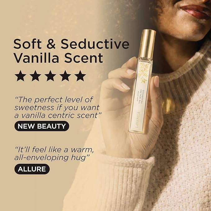 Lavanila Pure Vanilla Perfume Set for Women, 1.7 Fl Oz + 0.32 Fl Oz – Clean Vanilla Perfume, Long Lasting Women’s Eau de Parfum with Madagascar Vanilla – Natural Fragrance, Women’s Fragrances