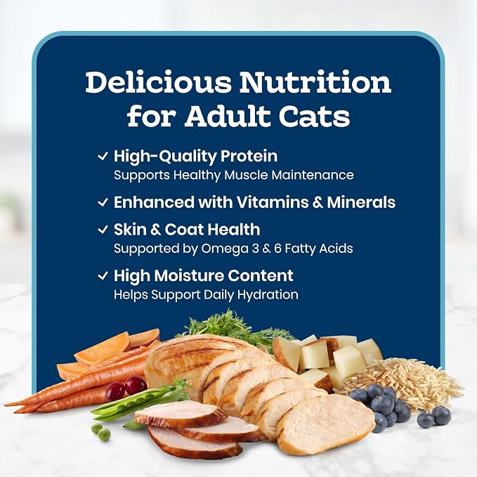 Blue Buffalo Tastefuls Turkey & Chicken Paté Wet Cat Food, 5.5 oz, 24 ct | Real Turkey First, Paté Style, No Chicken By-Product, Corn, Wheat, or Soy