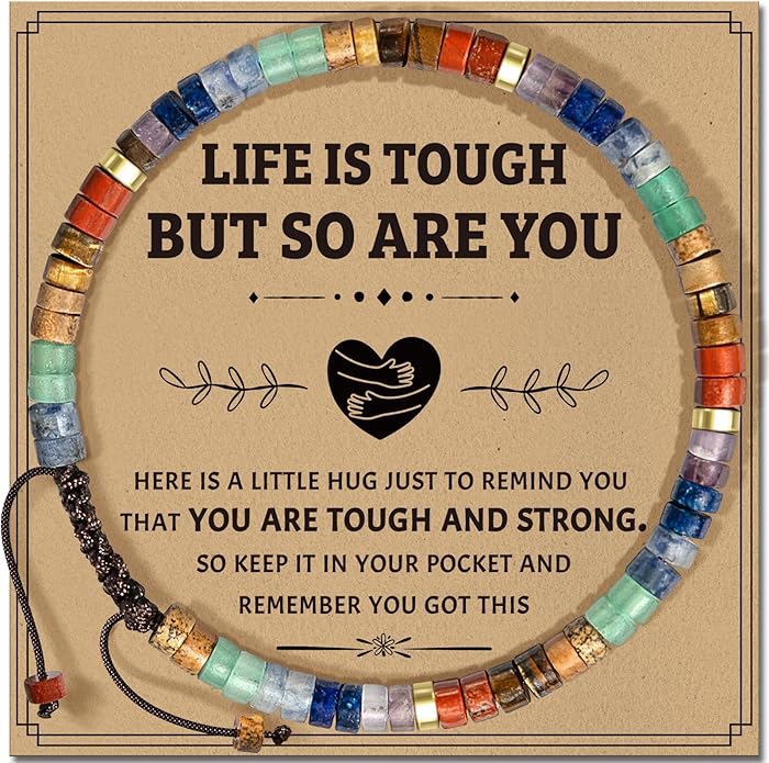 Inspirational Gifts Bracelets for Women: Valentines Mothers Day Birthday Gifts for Women Friends Sister Mom - Healing Natural Stone Beads Bracelets Thinking of you Get Well Soon Gift for Women