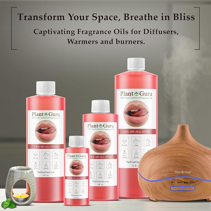 Plant Guru Lick Me All Over Fragrance Oil 8 fl. oz. - Aromatherapy, Scented Oil for DIY Soap Making, Candles, Bath Bombs, Potpourri, Reed Diffusers, and More