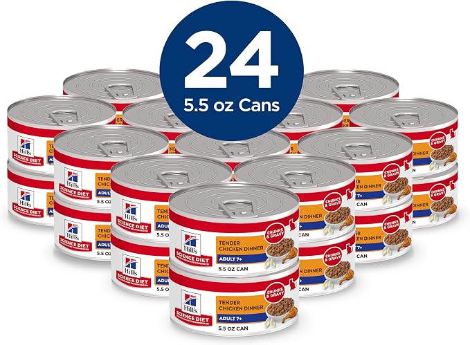 Hill's Science Diet Adult 7+ Wet Cat Food | #1 Veterinarian Recommended, Minced Chicken, 2.9 oz. Cans, 24-Pack