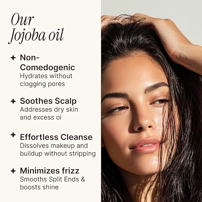 SOULSATION Pure Jojoba Oil for Skin, Hair, Face & Body 100% Natural, Cold Pressed, Unrefined | Non-GMO, EWG Verified, Cruelty-Free, Vegan Moisturizing Oil for Dry Skin, Scalp & Beard 6oz