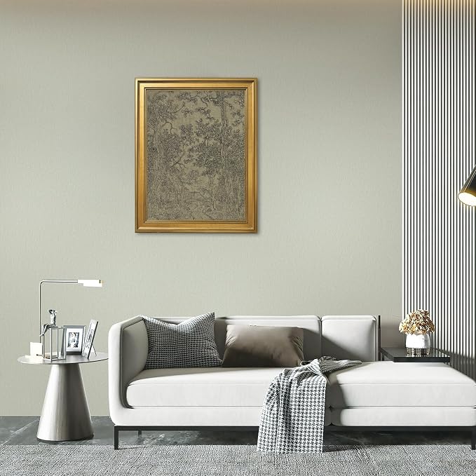 Gold Framed Antique Textile Landscape Sketch Wall Art Painting Moody Vintage Drawing Print Rustic Old-World Picture Poster Neutral Canvas Artwork for Living Room Study Entryway Home Decor 8x10inch