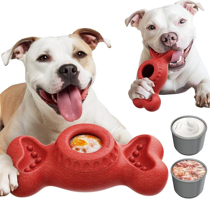 Niumowa Dog Toy, Food-Grade Freezable Chew for Anxiety Relief, Red