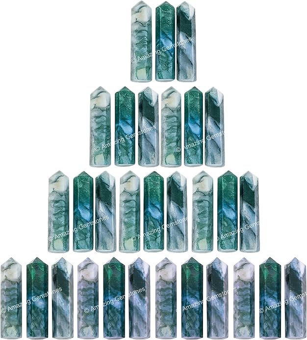 Amazing Gemstone Crystal Points Bulk Healing Crystals & Stones - Premium Single Terminated Healing Wand Point Bulk Crystals for Crafts, Crystal Grid, DIY Work