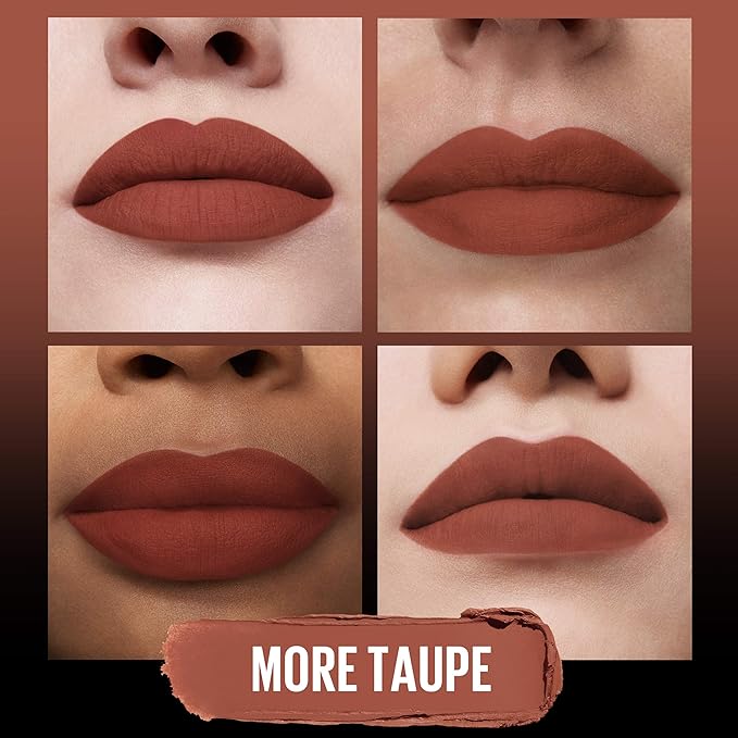 MAYBELLINE Color Sensational Ultimatte Matte Lipstick, Non-Drying, Intense Color Pigment, More Taupe, Rose Nude, 1 Count (Pack of 2)