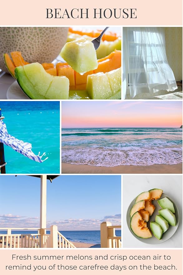 Eco Candle Co. Beach House Soy Tea Light Candles, 10-Pack, 9 Hr Burn Time | Scents of Melons & Ocean Air - Recyclable Plastic Cups, No Lead, Hand Poured, Made from Midwest Grown Soybeans
