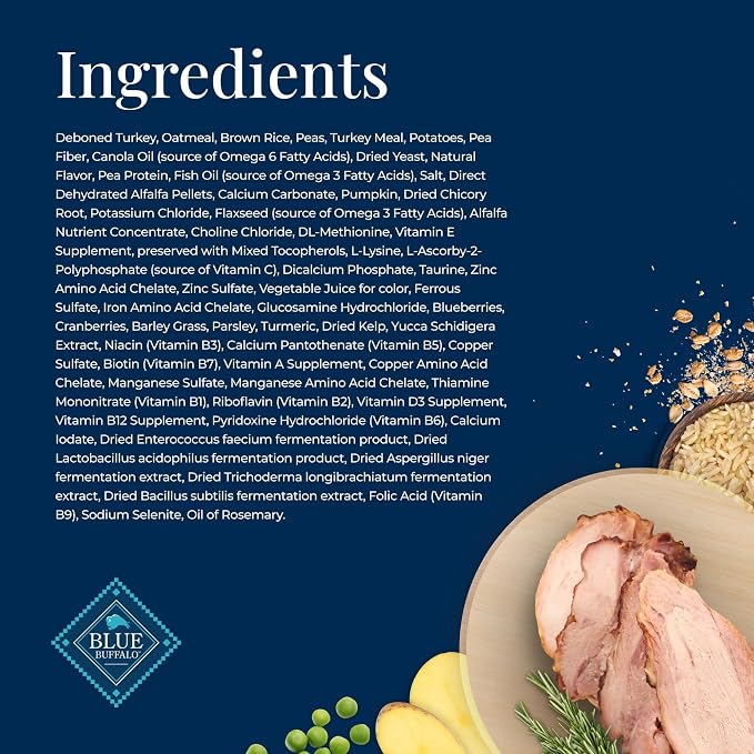 Blue Buffalo Basics Turkey Adult Skin & Stomach Care Dry Dog Food, 24 lb | Real Turkey #1 Ingredient, Limited Ingredient Diet, Antioxidant-Rich LifeSource Bits, Skin & Coat Health