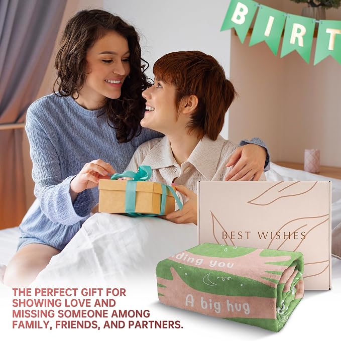 Get Well Gifts for Women Men, Hug/Healing Blanket | Thinking of You/Cancer Care/Sympathy/After Surgery Gifts for Friends, Sister, Coworkers, Soft Throw Blankets 50'' x 60''