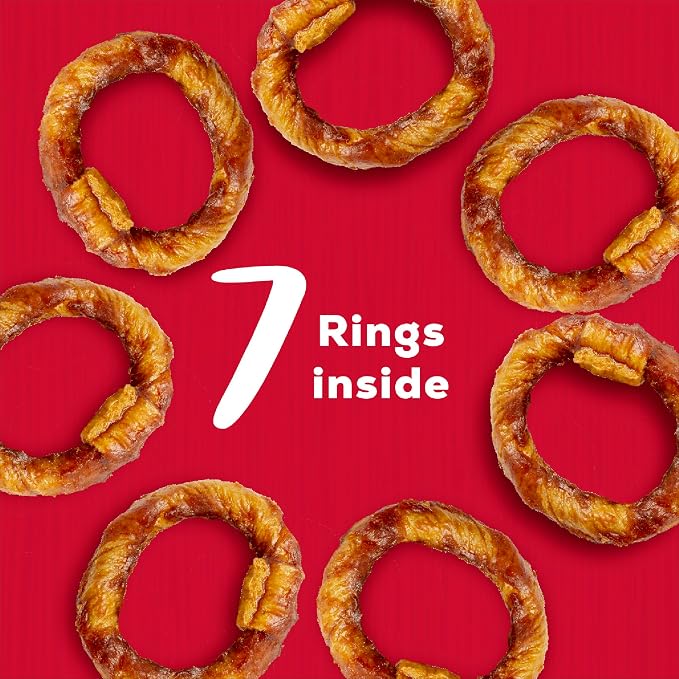 Country Kitchen Rawhide Free Beef Rings Dog Chews, 7 Count | Made with Real Beef, Highly Digestible, Gluten Free