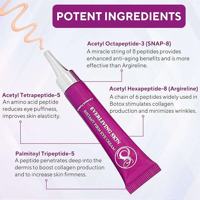 Instant Firming & Tightening Eye Cream (12 ml) – Temporarily Reduces Under-Eye Bags, Puffiness, Wrinkles & Fine Lines for a Youthful Appearance with Results Lasting 8 Hours