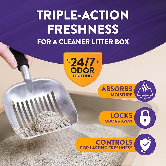 ARM & HAMMER Slide Platinum Easy Clean-Up Clumping Cat Litter, 18 lbs | 24/7 Odor Control, Triple-Action Freshness, Non-Stick, Low Tracking, 99.9% Dust Free, Multi-Cat Formula, Scented