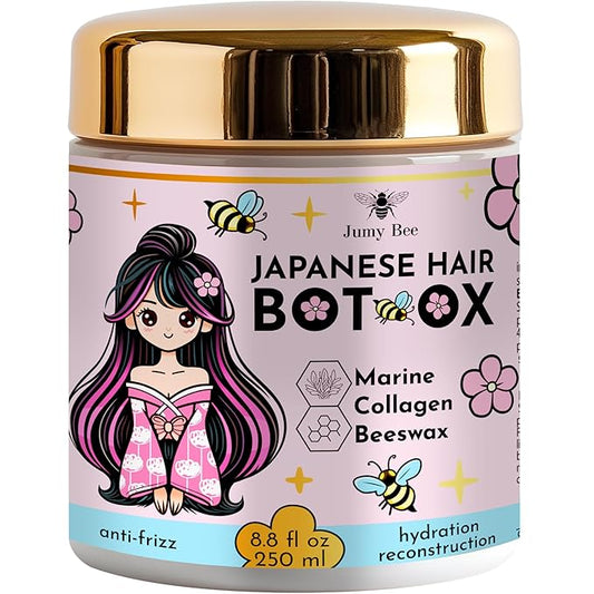 HAIR MASK FOR DAMAGED HAIR TREATMENT Japanese BTX - 8.8 oz Collagen & Keratin Treatment with Beeswax & Seaweed, Intense Hydration, Anti-Frizz,Formaldehyde-Free,Protein Repair for Dry Hair