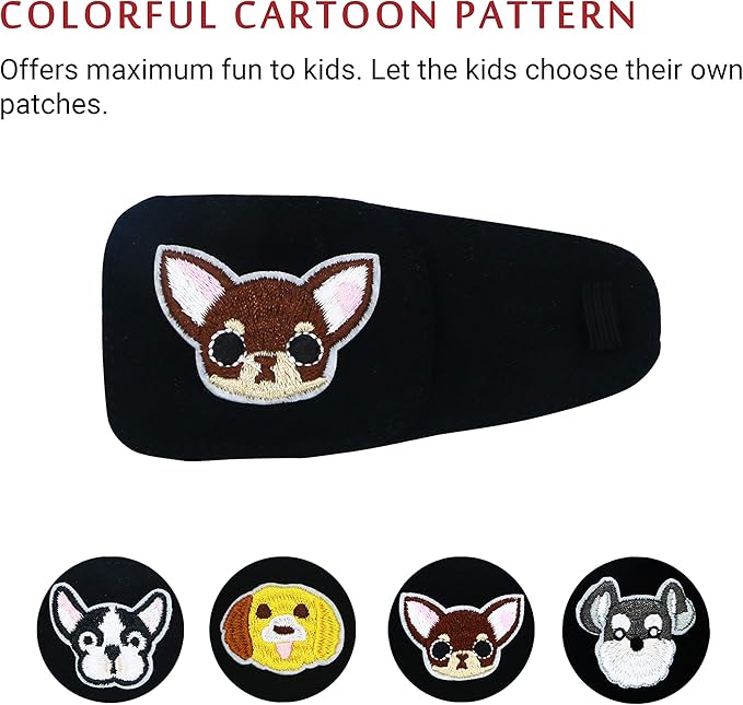 Astropic Cotton & Silk Eye Patch for Kids Glasses (Left Eye, Chihuahua)
