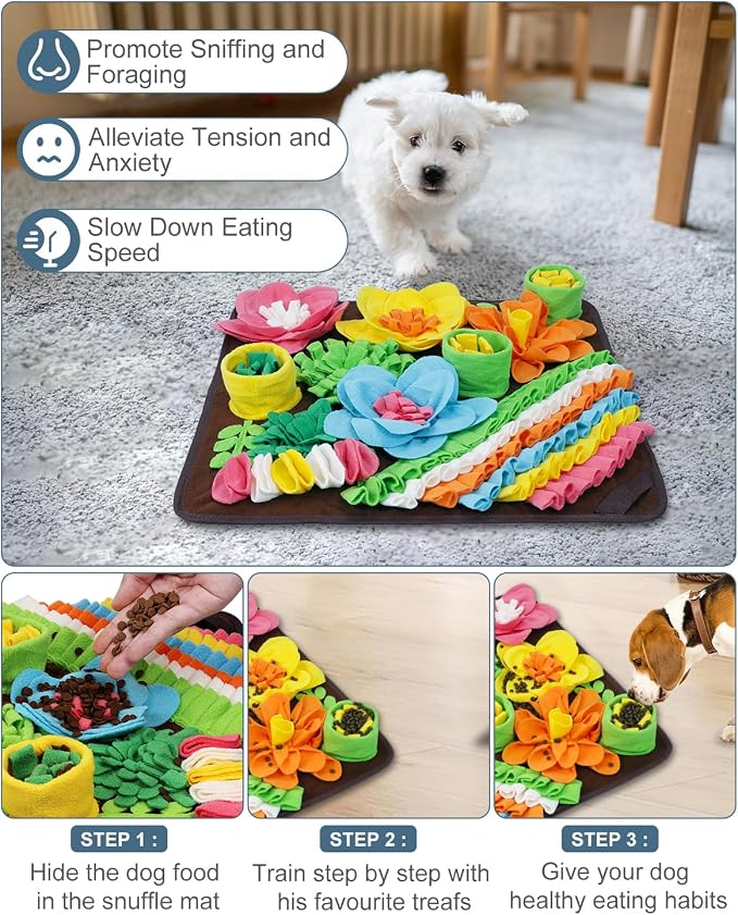 Snuffle Mat for Dogs, 20in Interactive Dog Puzzle for Medium & Large