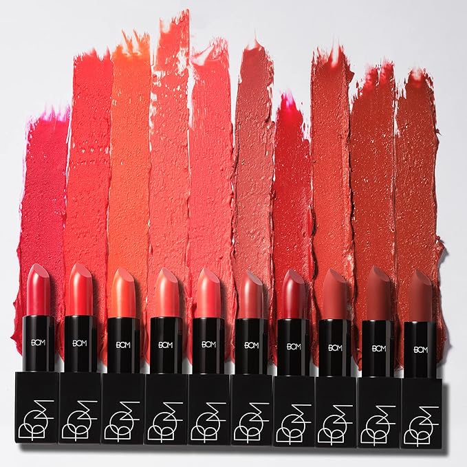 bom My Lipstick 809 Chilli Red, Long Lasting Strong Red Matte Lipstick Velvet Texture