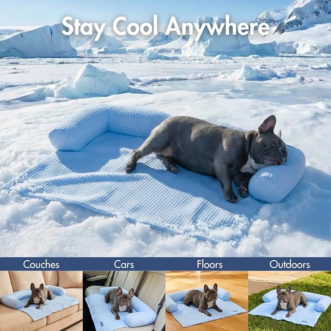 Spark Paws Cooling Couch Cover Dog Bed, Furniture Protector Mat | Non-Toxic Washable Pet Cooling Pad for Large, Medium and Small Dogs