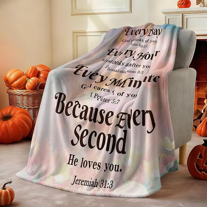COMFAR Christian Inspirational Soft Throw Blanket - Faith and Spiritual Gift for Women, Men, Adults, Kids - Personalized Religious 50"x 60" Blanket