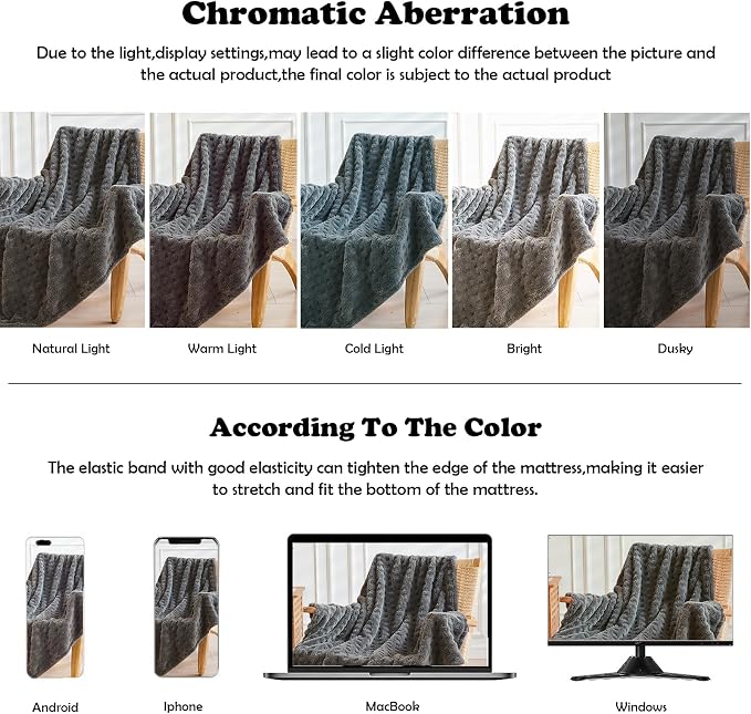 NEWCOSPLAY 3D Waffle Checkered Flannel Twin Blanket, Dark Grey, 60"x80" | Super Soft Cute Lightweight Decorative Premium Silky Fleece Blanket for Couch Sofa Bed, Gift for Women Men, All Season Use