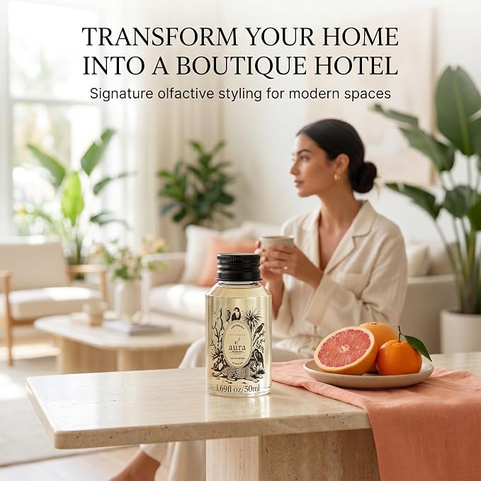 A U R A - Marseille Fragrance Oil for Waterless Scent Diffuser - Inspired by Loevve-Solo | (1.7 fl oz, 50 ml) Pure Essential Oil Blends for Aromatherapy Diffuser & Hotel Collection Oil Diffuser