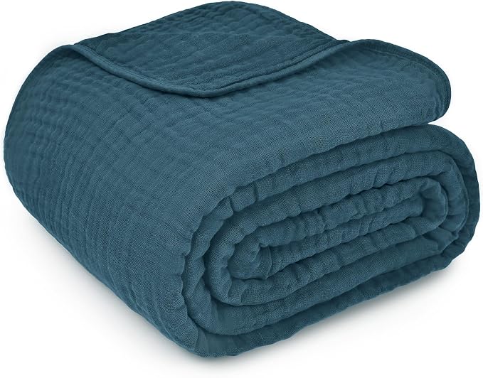 Comfy Cubs Adult Muslin Blanket 50x60” Throw Swaddle Blankets, Neptune | 6 Layer Soft, Breathable & Lightweight Muslin Adult Blanket - Machine Washable & Designed in the US Bedding for All Seasons