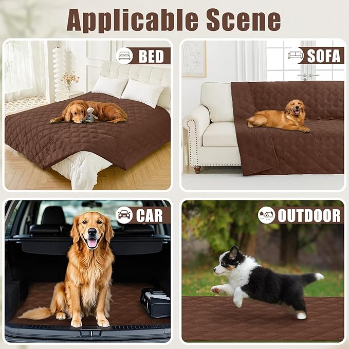 Smiry Waterproof Dog Bed Cover, Reversible Pet Blanket for Sofa Couch | Soft Washable Dog Blanket, Leakproof Couch Cover for Dogs Cats & Furniture Protection, 40x70, Brown/Brown