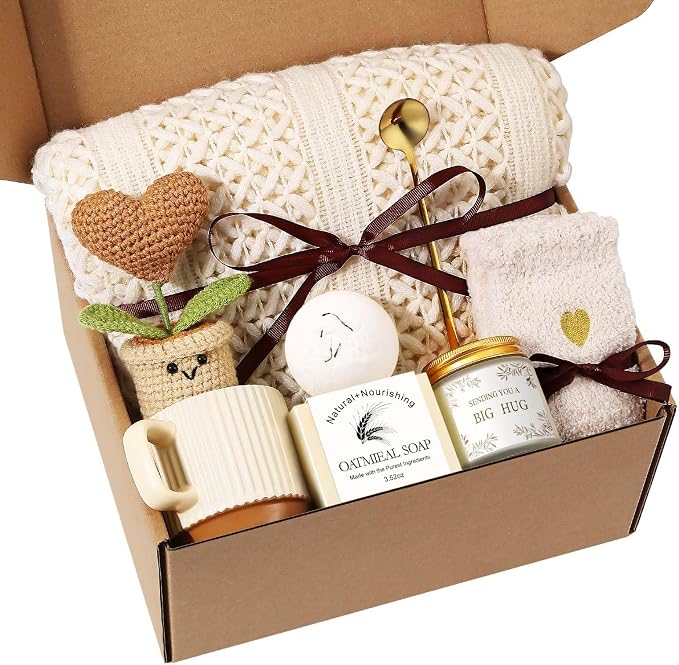 Uwingess Get Well Soon Gift Baskets for Women Self Care Gifts, Spa Care Package After Surgery Inspirational Thinking of You Sympathy Gifts,Christmas Birthday Gift for Women Friends Mom Sister Grandma