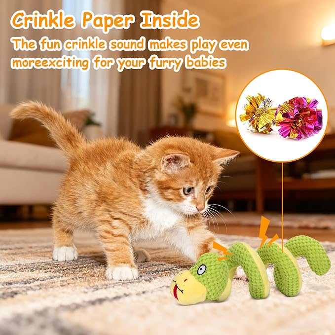 Retro Shaw 14"Snake Cat Toys Catnip Interactive Toy for Indoor Cats Kittens