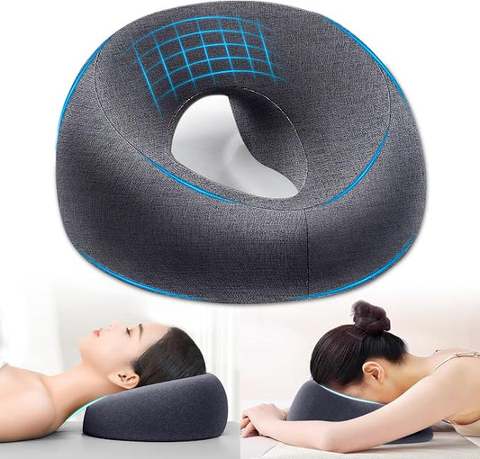Face Down Pillow, Massage Headrest for Bed, Massage Face Cradle for Bed, BBL Pillow After Surgery Post Eye Surgery Vitrectomy Recovery (Dark Grey)