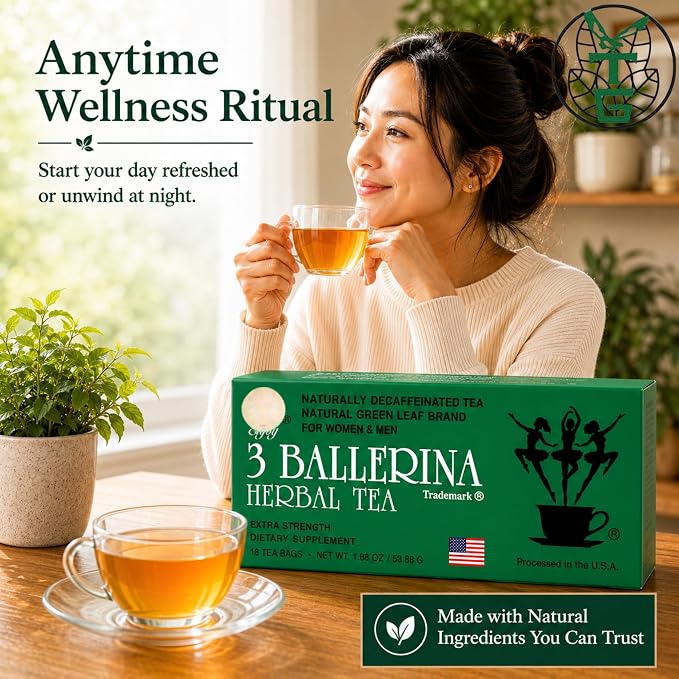 3 Ballerina Herbal Tea Drink Extra Strength Herbal, 18 Count (Pack of 2)