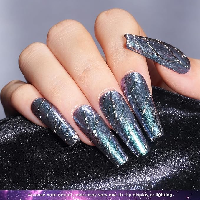 AZUREBEAUTY Holographic Nail Polish Set, 4 Chameleon Colors Purple Pink for DIY Nail Art, Glossy Finish, Ideal Gift for Women