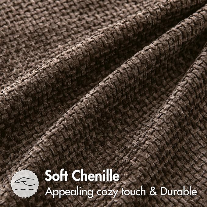 MIULEE Decorative Couch Throw Pillow Covers 20x20 Inch Dark Brown 2 Pack | Modern Boho Accent, Soft Chenille Pillow Covers, Farmhouse Cushion Cases for Home Decor Bed Sofa Living Room