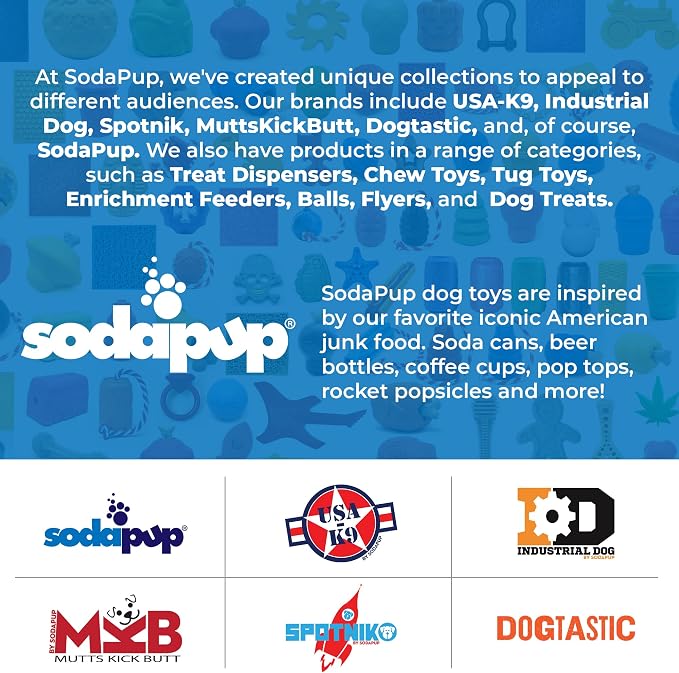 SodaPup Squeaker Ball – Durable Dog Ball Toy, Chew Toy & Floating Retrieving Toy with Squeaker Made in USA from Non-Toxic, Pet-Safe, Food Safe Rubber Material for Bonding, Physical Exercise, & More