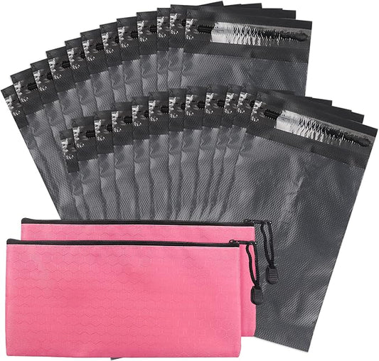 Sanitary Napkin Disposal Bags, Feminine Personal Disposal Bags, 200pcs Grey Opaque Bags and 2pcs Pink Sanitary Napkin Storage Bags for Sanitary Disposal, Tampons, Pads, and Liners