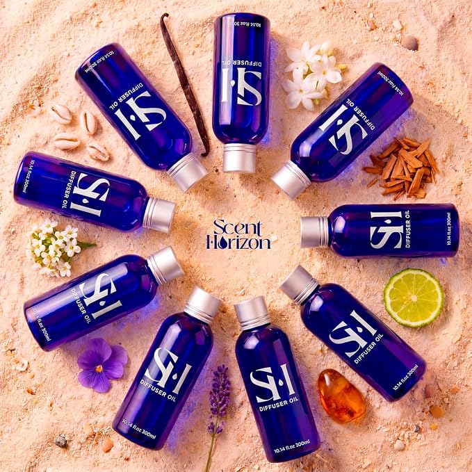 Santal ST09 Hotel Scent Diffuser Oil | 10.14 Fl oz (300 ml) - Waterless Diffuser Oil Refill & Highly Concentrated Fragrance Oil, Diffuser Oil Scents Luxury, Hotel Oil Diffuser
