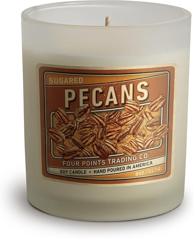 Sugared Pecans Scented 8 Oz Soy Aromatherapy Candle w/Jar - Four Points Trading Co.
