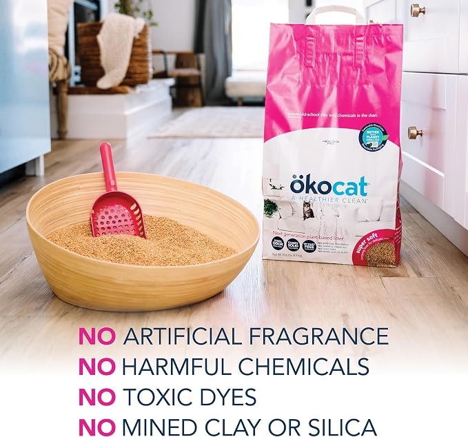 ökocat Super Soft Natural Wood Clumping Cat Litter, Odor Control, 15.8 Lbs