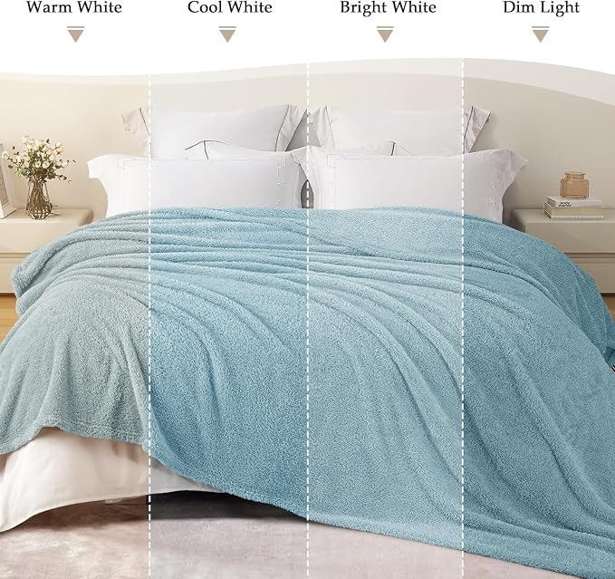 Exclusivo Mezcla Fleece Twin Size Blanket for Couch and Bed, 60" x 80" | Super Soft and Cozy Fluffy Blanket for Women, Lightweight and Fuzzy Blanket for Teens Back to School, All Season, Slate Blue