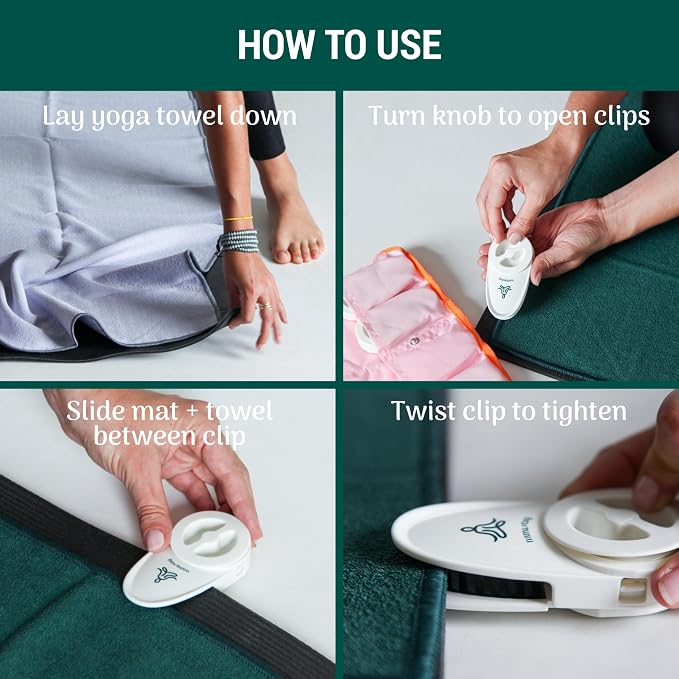 Namastay Clips - Secure Your Yoga Towel Underneath Your Hands and Feet
