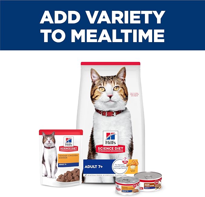 Hill's Science Diet Adult 7+ Wet Cat Food | #1 Veterinarian Recommended, Minced Turkey, 5.5 oz. Cans, 24-Pack