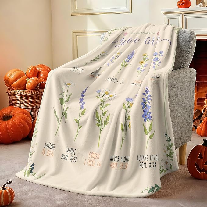 COMFAR Christian Gifts for Women Faith, Inspirational/Religious/Spiritual Gifts for Adults, Soft Throw Blankets for Women/Men, Personalized Blankets for Adults 40"x 60"