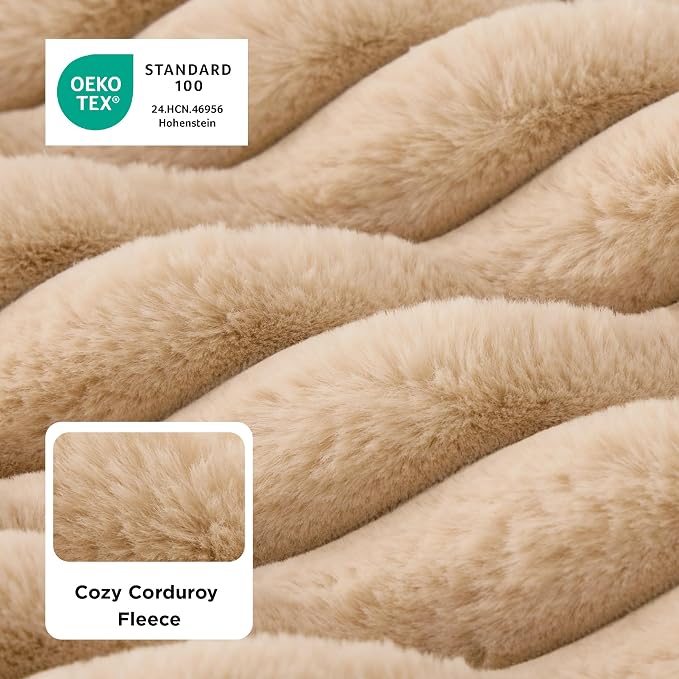 Bedsure ComfyFleece™ Fluffy Balanced Support XL Dog Bed,47x29 | Golden Ratio Chopped Foam & PP Cotton, Home Decor,Waterproof Liner, Removable Washable Cover, Nonslip Bottom,Sandy Beige
