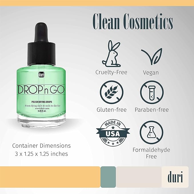 Duri Cosmetics, Drop'n Go Quick Dry Nail Drops (Drop'n Go (Pack of 3)